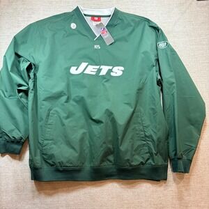 NEW NFL New York Jets Pullover Windbreaker Jacket Team Apparel Mens XL Green NWT